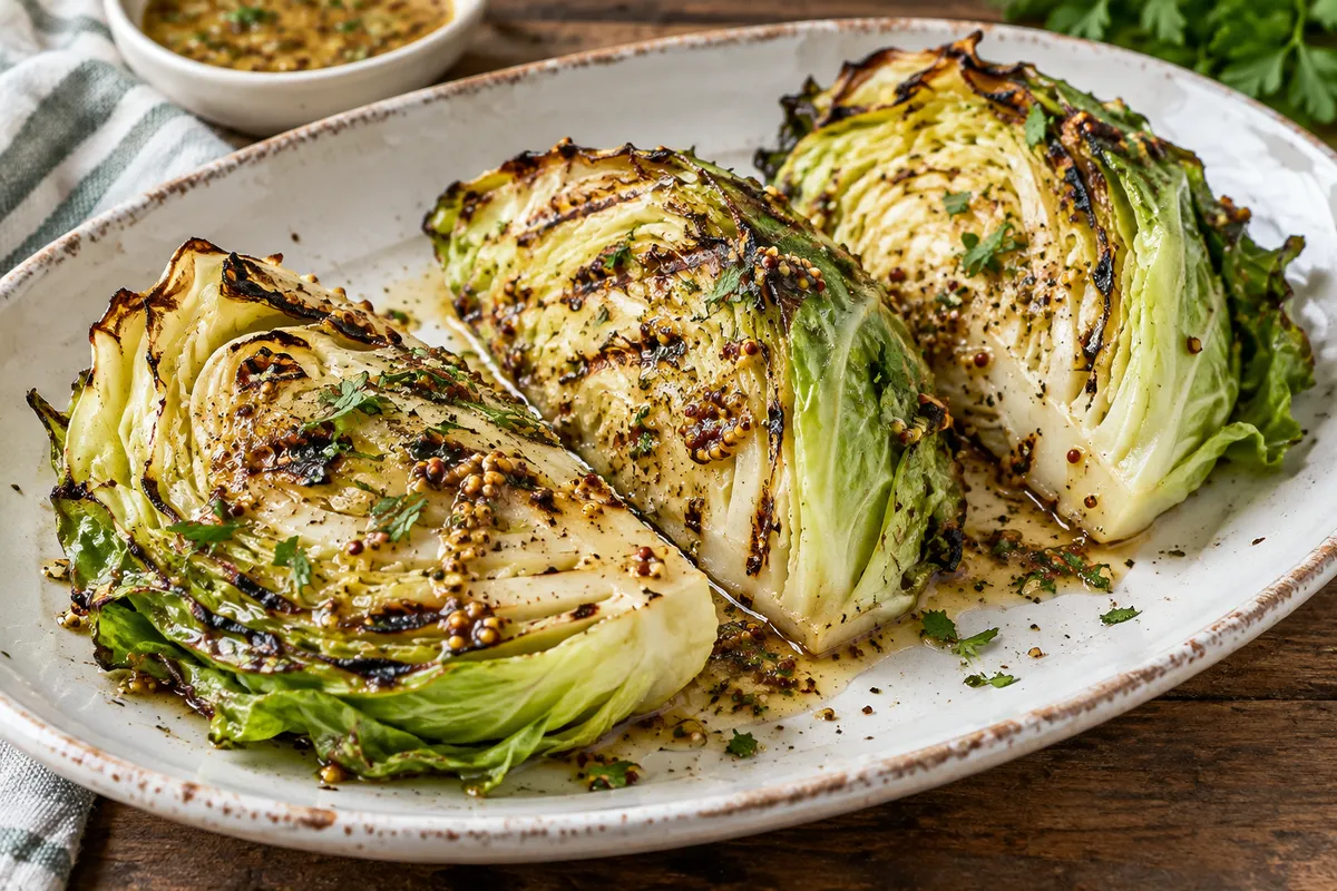 Gegrillte Kohlspalten — KI-Illustration