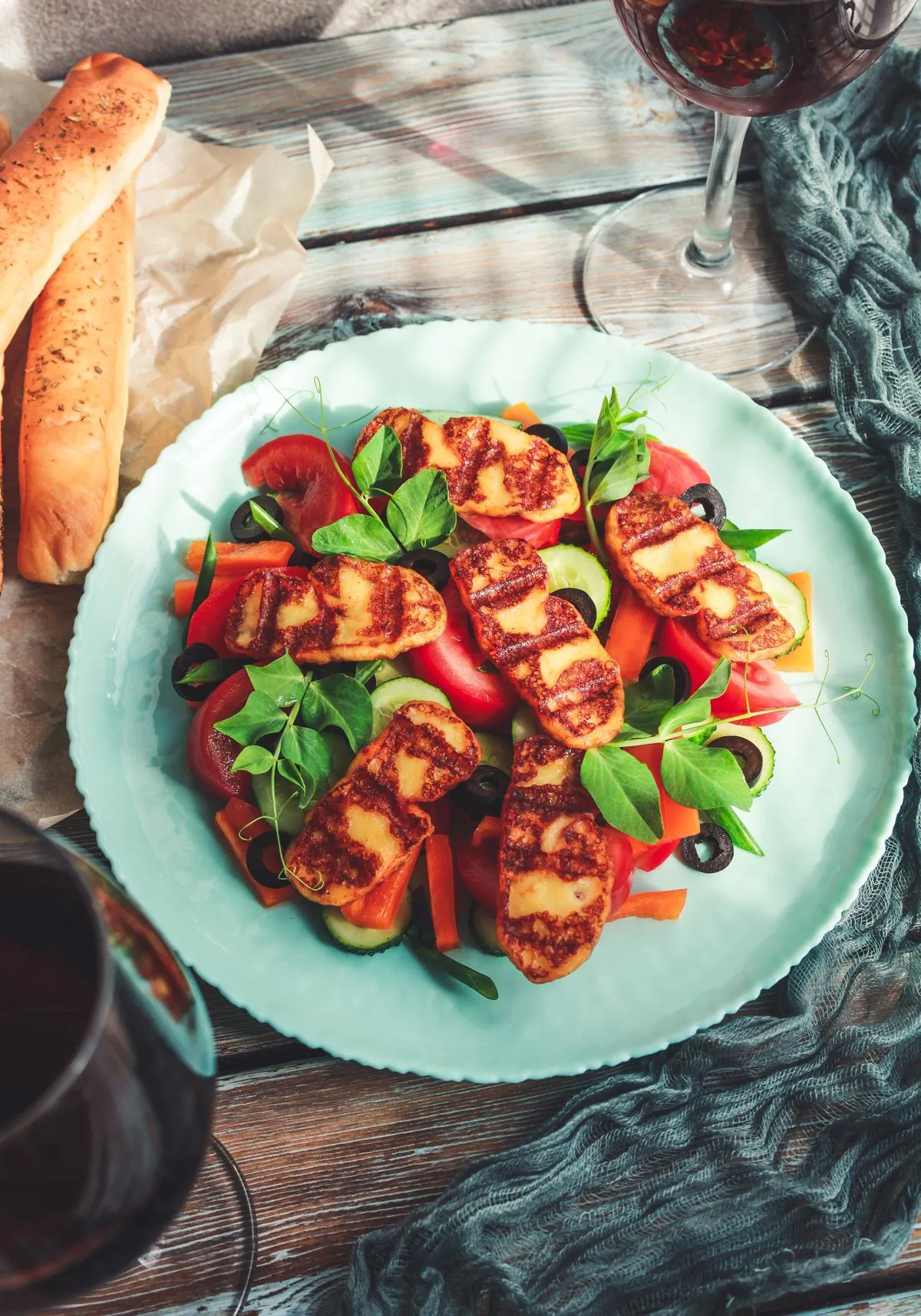 Gegrillter Halloumi mit Gemüse