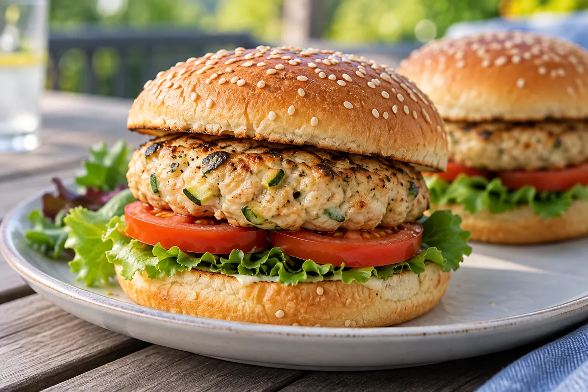 Putenburger mit Zucchini — KI-Illustration